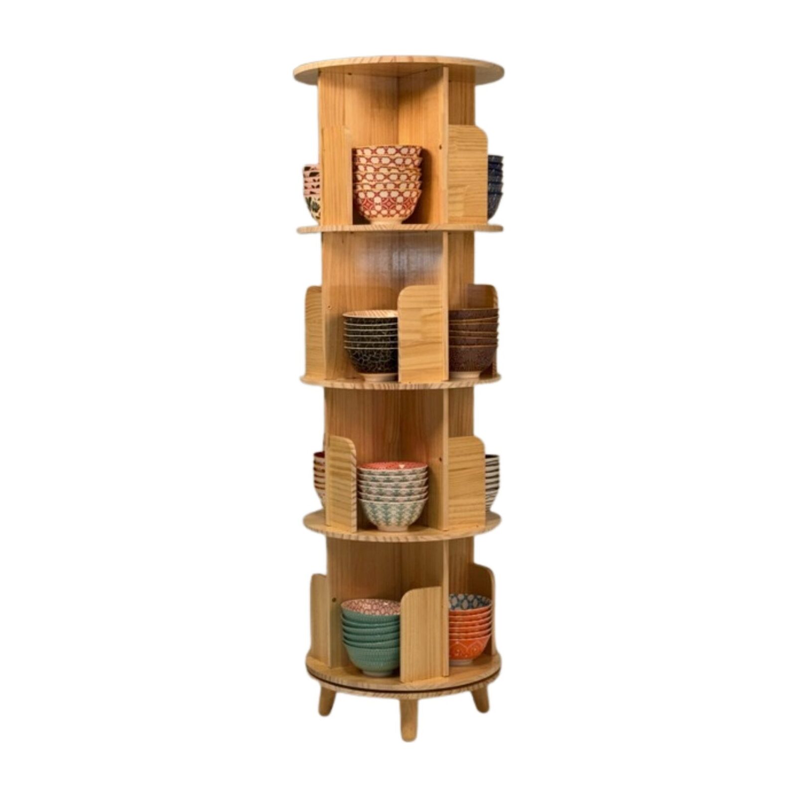 Amici porcelain bowl wood display stand