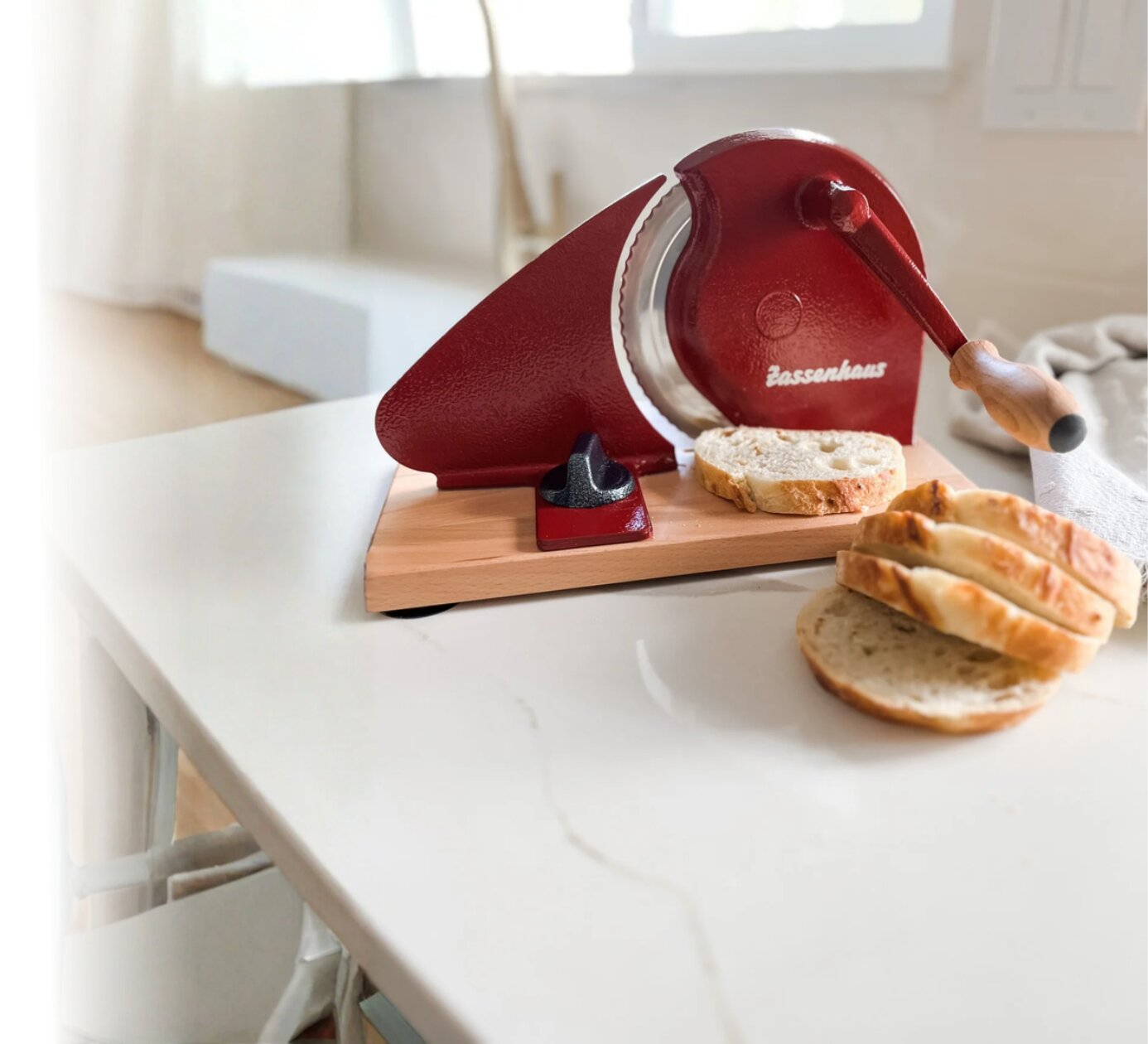 Zassenhaus manual slicer with fresh bread