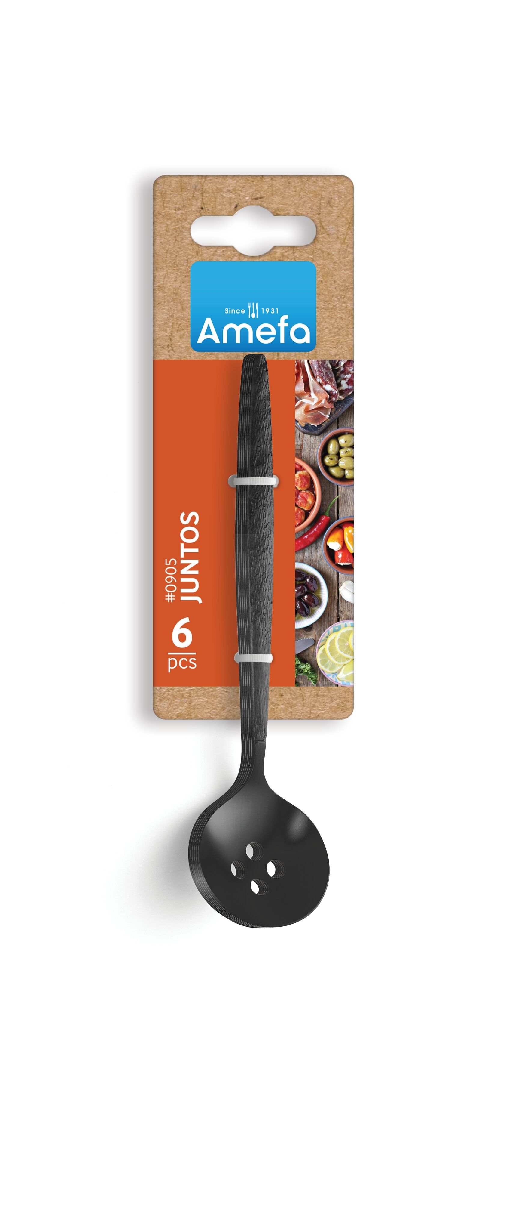 Amefa Juntos Slotted Spoon Black