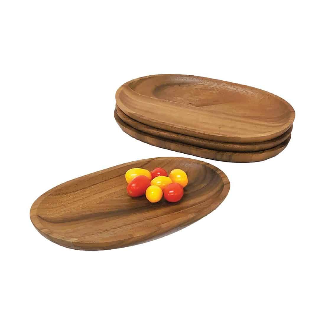 Commercial oval acacia trays