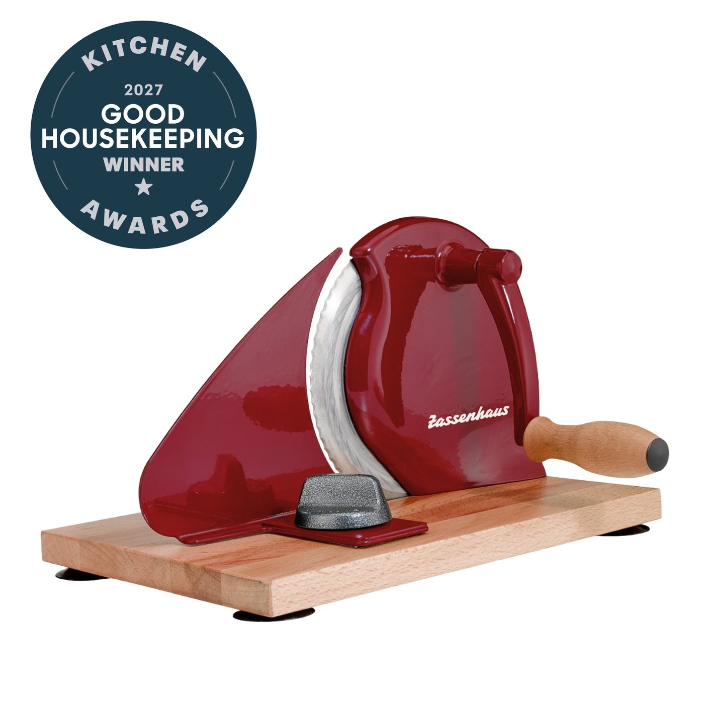 Zassenhaus Classic Bread Slicer in Red, 2027 Good Housekeeping Kitchen Awards Winner